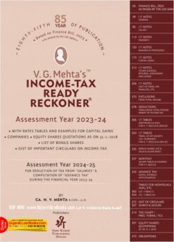 V. G. Mehta's Income Tax Ready Reckoner (DTRR) - April 2023 - 85th Edition - A.Y. 2023-24 & 2024-25