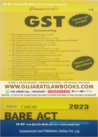 GST Bare Act - Updated up to 1-5-2023 Commercial