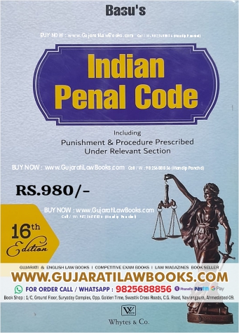 Basu's INDIAN PENAL CODE - Latest 16th Edition 2023 Whytes & Co