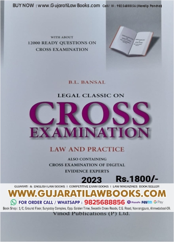 LEGAL CLASSIC ON CROSS EXAMINATION by B L Bansal - Latest 2023 Edition Vinod