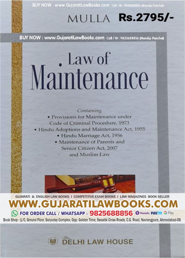 Mulla's LAW OF MAINTENANCE - Latest 2023 Edition Delhi Law House