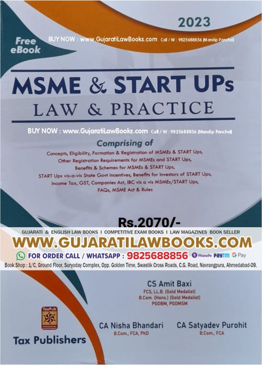 MSME AND START-UPs LAW AND PRACTICE (2023) by TAX PUBLISHERS Latest 2023 Edition