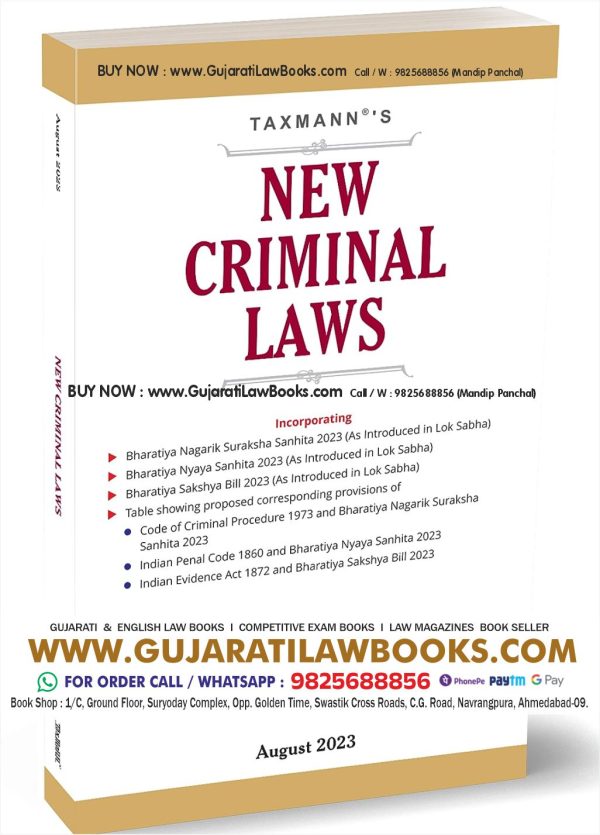 Taxmann's New Criminal Laws – Complete coverage of the new criminal laws as introduced in the Lok Sabha with comparative tables for the new & old provisions Paperback – 14 August 2023 by Taxmann