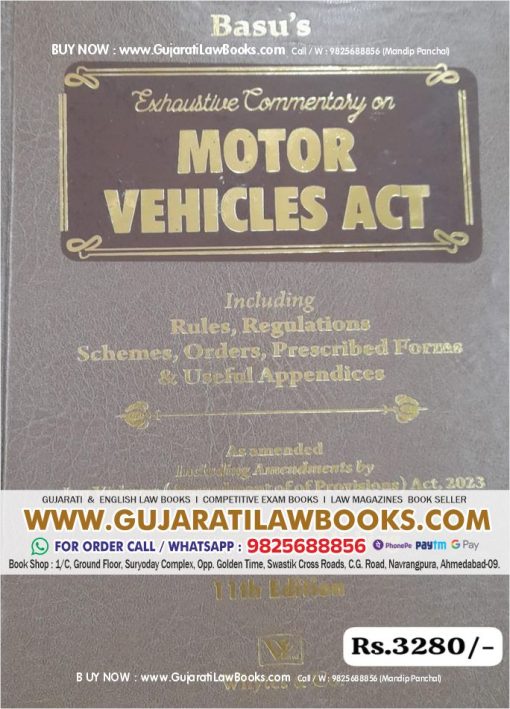 Basu's Exhaustive Commentary on MOTOR VEHICLE ACT - Latest 2024 Edition Whytes