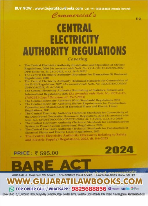 Central Electricity Authority Regulations - BARE ACT - Latest 2024 Edition Commercial