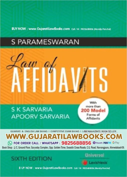 S Parameshwaran's LAW OF AFFIDAVITS - Latest Sixth Edition 2024 by LexisNexis Universal