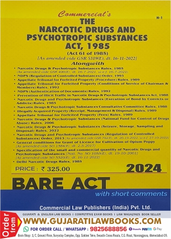 Narcotic Drugs and Psychotropic Substances Act, 1985 - BARE ACT - Latest 2024 Edition Commercial