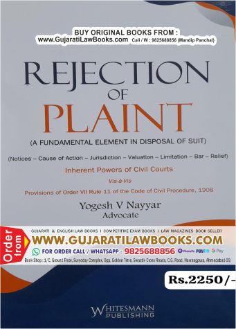 Rejection of Plaint by Yogesh V Nayyar - Latest 2024 Edition Whitesmann