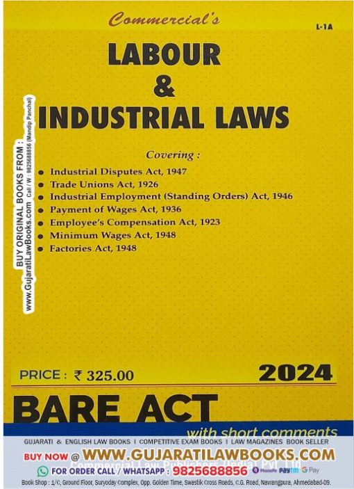 New Labour & Industrial Laws - BARE ACT - Latest 2024 Edition Commercial