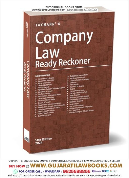 Taxmann's Company Law Ready Reckoner – Topic-wise commentary on 40+ topics of the Companies Act 2013, along with relevant Rules, Case Laws, Circulars, Notifications [2024] Paperback – 18 January 2024 by Taxmann (Author)
