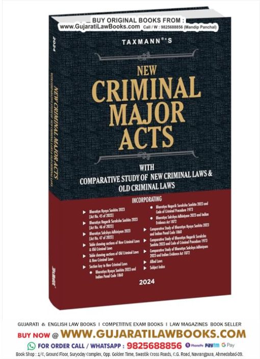 Taxmann's NEW CRIMINAL MAJOR ACTS - Latest January 2024 Edition