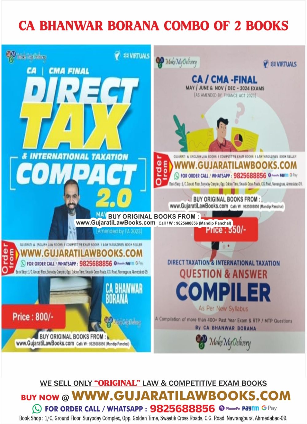 CA CMA Final Direct Tax & International Taxation ***COMPACT 2.0 & COMPILER (A Set of 2 Books)*** - For May June & Nov Dec 2024 Exam by CA Bhanwar Borana