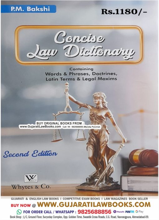 P M Bakshi's CONCISE LAW DICTIONARY (Paperback) - Latest 2nd Edition 2024 Whytes & Co