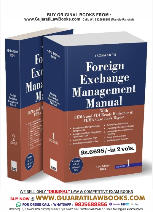 Taxmann's FEMA Manual | Set of 2 Vols. – Compendium of amended, updated & annotated text of Acts, Rules/Regulations, Notifications, Master Directions, Case Laws etc., on FEMA, FCRA, PMLA & FDI Paperback – 11 February 2024
