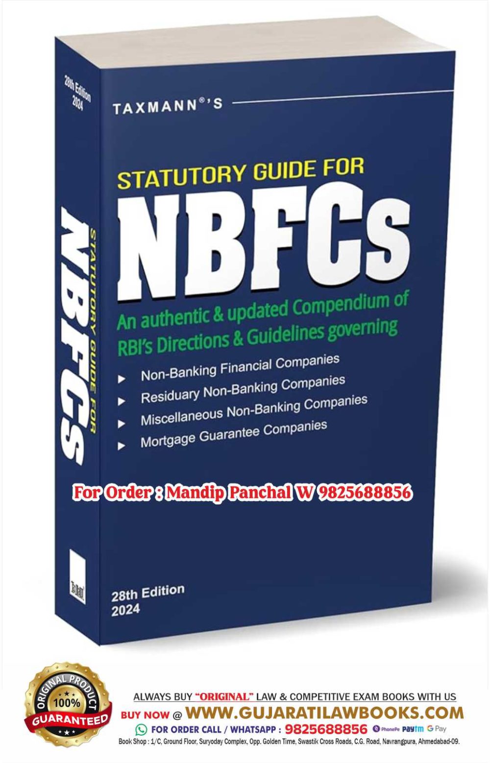 Taxmann's Statutory Guide for NBFCs – Authentic & Updated Compendium of RBI's Directions & Guidelines Governing NBFCs | Residuary NBFCs | Miscellaneous Non-Banking Companies, etc. - Latest March 2024 Edition