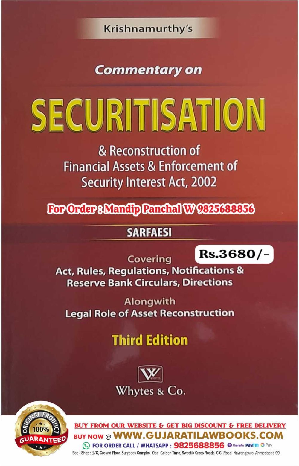 Krishnamurthy's COMMENTARY ON SECURITISATION & Reconstruction of Financial Assets and Enforcement of Security Interest Act, 2002 SARFAESI - Latest 3rd Edition March 2024 Whytes & Co