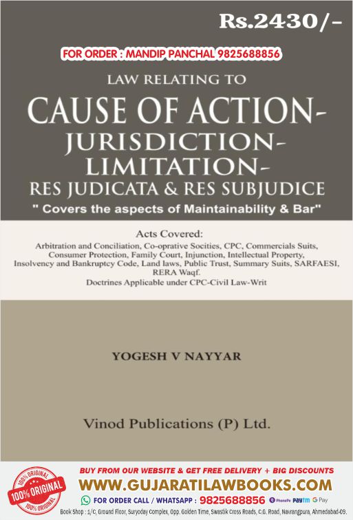 Law Relating to CAUSE OF ACTION - JURISDICTION - LIMITATION - Aspects of Maintability & Bar - Latest April 2024 Edition Vinod