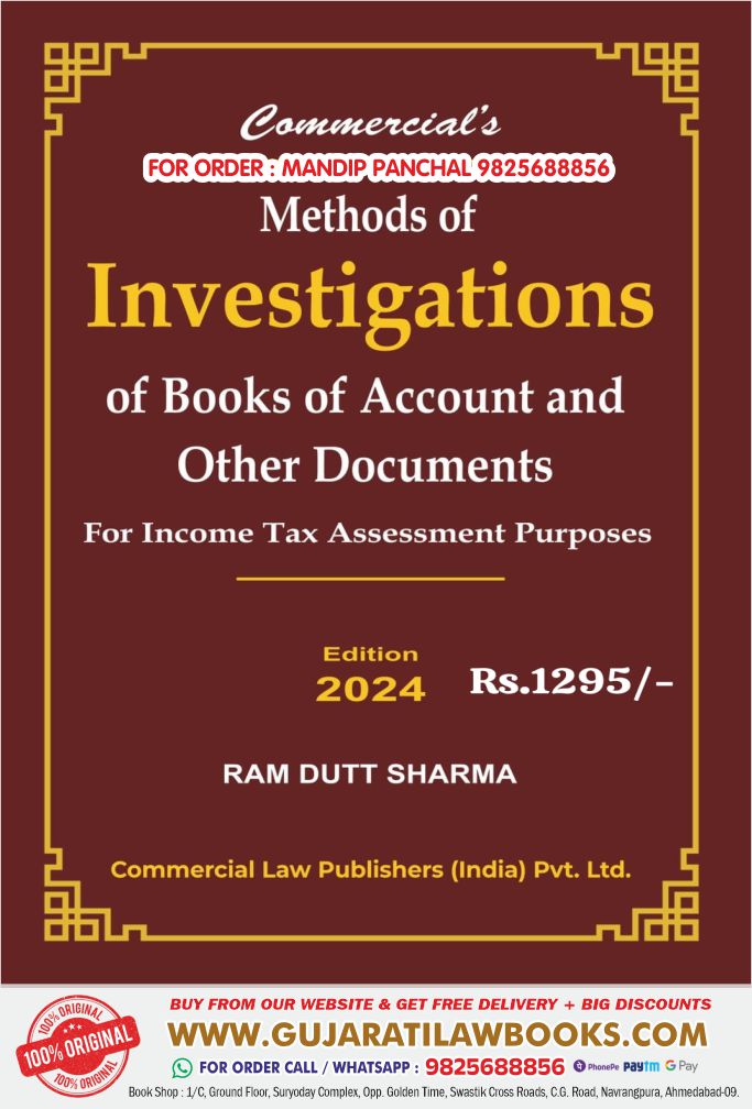 Methods of Investigations of Books of Account and Other Document for Income Tax Assessment Purpose - in English - Latest 2024 Edition Commercial by Ram Dutt Sharma