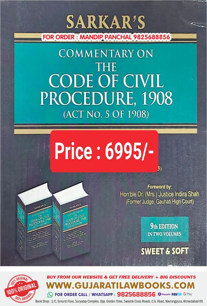 Sarkar's CPC - Commentary on THE CODE OF CIVIL PROCEDURE, 1908 (in 2 Volumes) in English - Latest April 2024 Edition Sweet & Soft