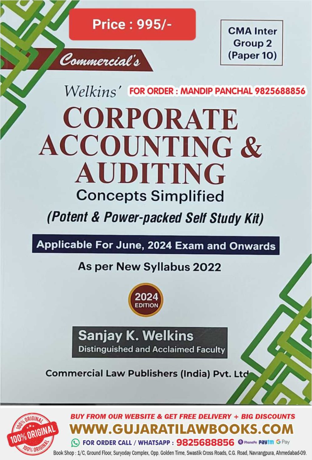 Commercial's WELKIN'S CORPORATE ACCOUNTING & AUDITING - For CMA Inter Group 2 - For June & Onwards 2024 Examination