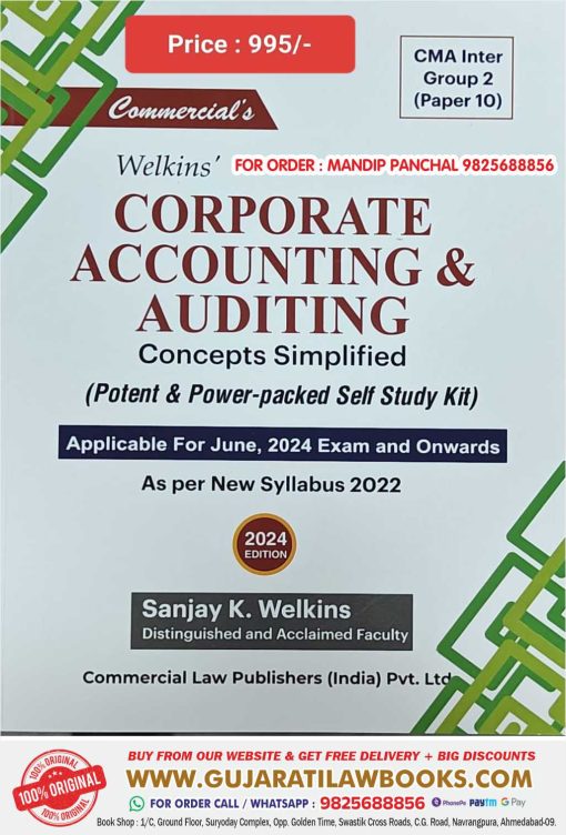 Commercial's WELKIN'S CORPORATE ACCOUNTING & AUDITING - For CMA Inter Group 2 - For June & Onwards 2024 Examination