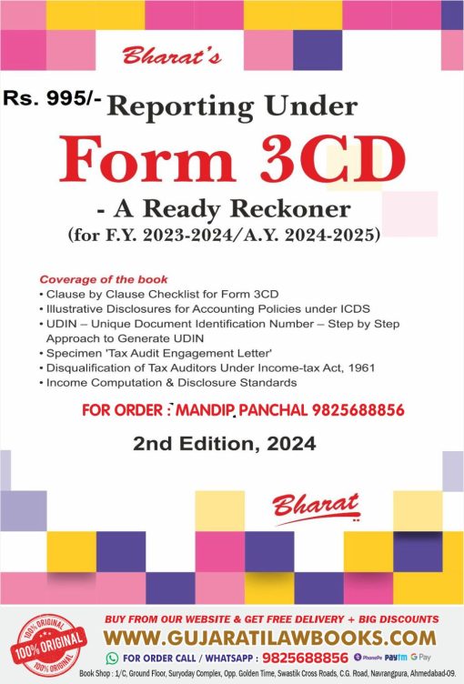Reporting Under FORM 3CD - A Ready Reckoner - for FY 2023-24 / AY 2024-25 - Latest 2nd Edition 2024 Bharat