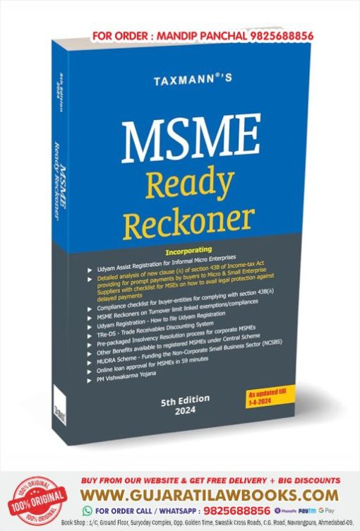 Taxmann's MSME Ready Reckoner – Handbook that comprehensively analyses MSME Laws in an easy-to-read FAQ format, along with illustrations, case studies, etc. [2024] In English – 6 May 2024