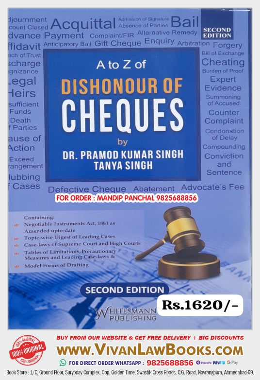 A to Z of DISHONOUR OF CHEUQES by Dr. Pramod Kumar Singh Tanya Singh - in English - Latest 2nd Edition 2024 Whitesmann