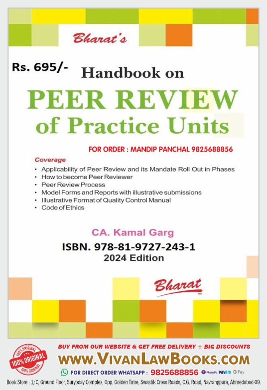 Handbook on PEER REVIEW of Practice Units - by CA Kamal Garg in English - Latest July 2024 Edition Bharat