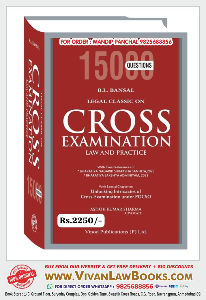 Legal Classic on CROSS EXAMINATION - 15000 Questions - in English - Latest July 2024 Edition Vinod