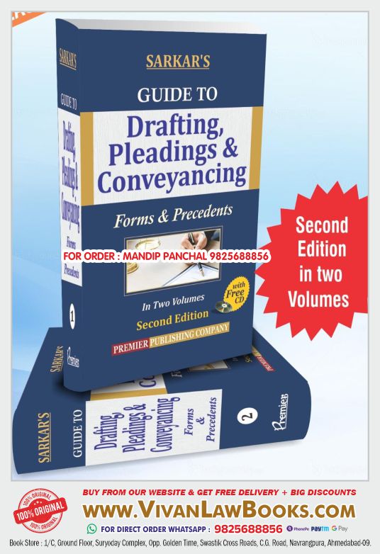 Sarkar's GUIDE TO DRAFTING, PLEADING & CONVEYANCING - in English (2 Volumes) - Latest 2nd Edition 2024 Premier