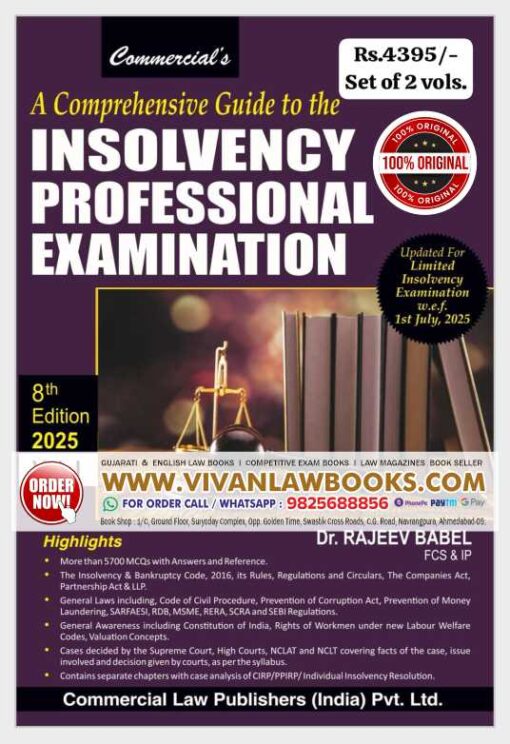A Comprehensive Guide to the INSOLVENCY PROFESSIONAL EXAMINATION (In 2 Volume) - Latest 8th Edition August 2025 - Commercial