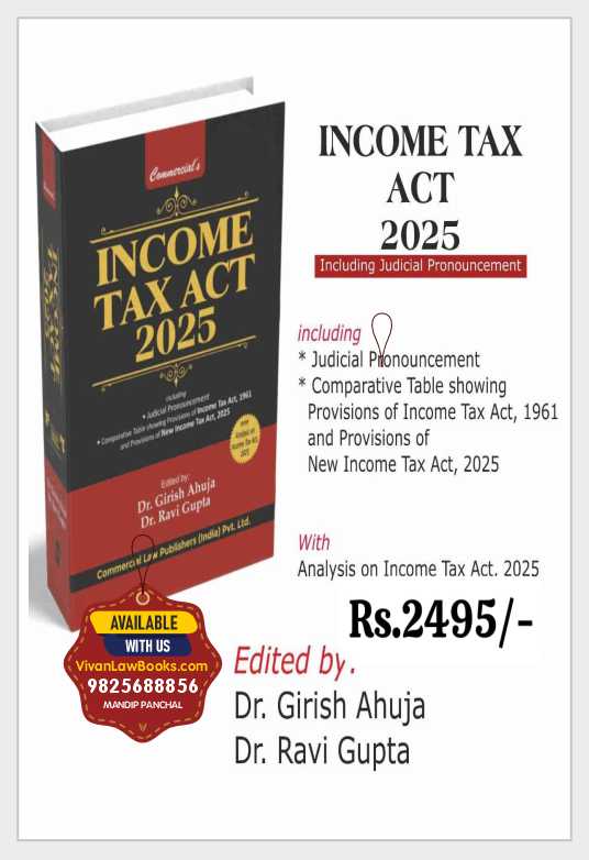 Commercial's INCOME TAX ACT 2025 by Dr Girish Ahuja & Dr Ravi Gupta - August 2025 Edition