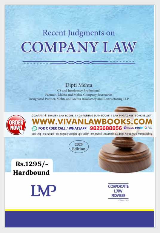 Recent Judgements on COMPANY LAW - Latest August 2025 Release by LMP