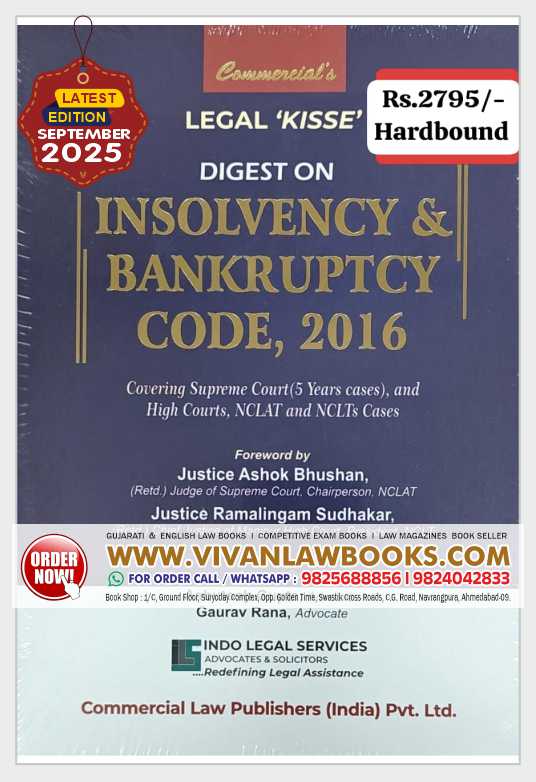 Commercial's LEGAL 'KISSE' Digest on Insolvency and Bankruptcy Code, 2016 Latest September 2025 Edition Commercial