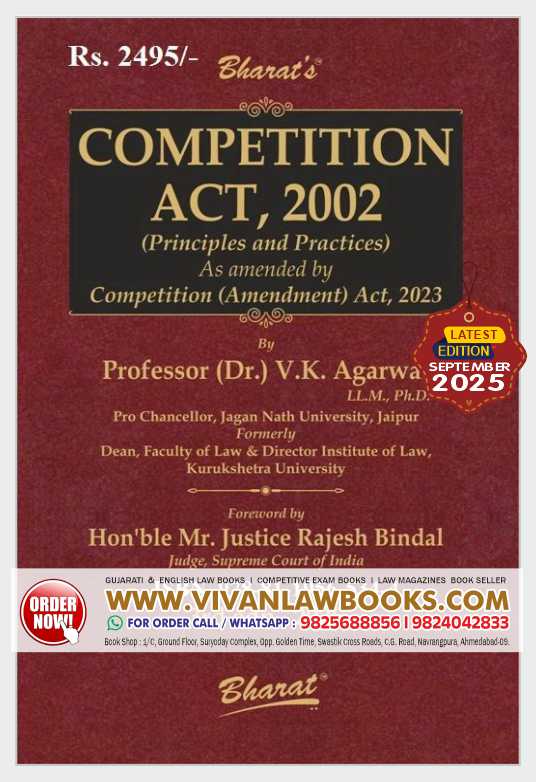 Competition Act, 2002 - Principles & Practices by Prof Dr V K Agarwal - Latest September 2025 Edition Bharat