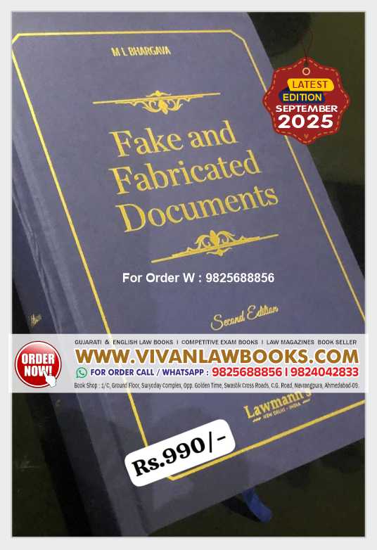 Fake and Fabricated Documents by M L Bhargava - Latest 2nd Edition September 2025 - Lawmann