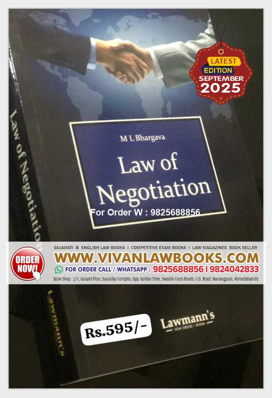 Law of Negotiation by M L Bhargava - Latest September 2025 Edition Lawmann