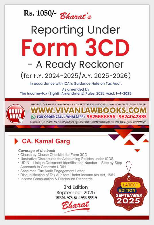 Reporting under FORM 3CD – A READY RECKONER - Latest September 2025 Edition Bharat