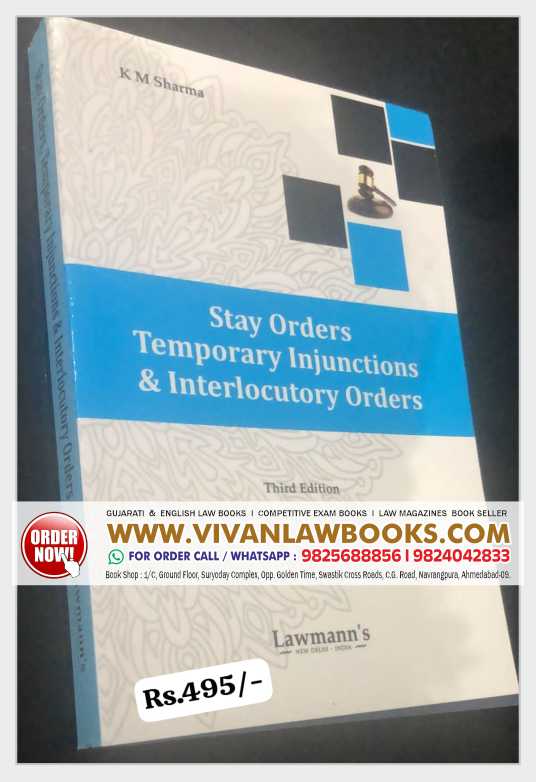 Stay Orders Temporary Injunctions & Interlocutory Orders by K M Sharma - September 2025 Release Lawmann