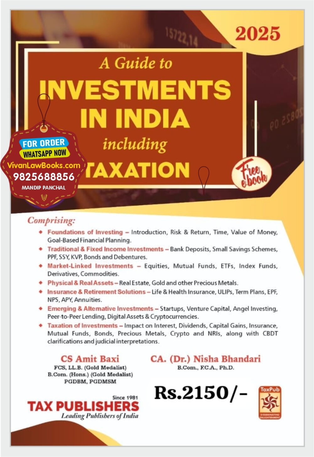 A Guide to INVESTMENTS IN INDIA including Taxation - Latest October 2025 Release by Tax Publishers