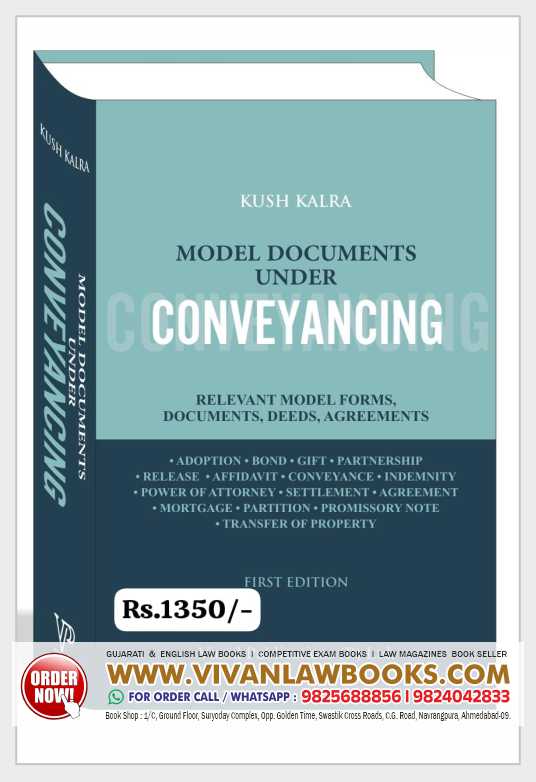 Model Documents Under Conveyancing (Documents I Deeds I Agreements) by Kush Kalra - Latest October 2025 Release by Vinod Publication