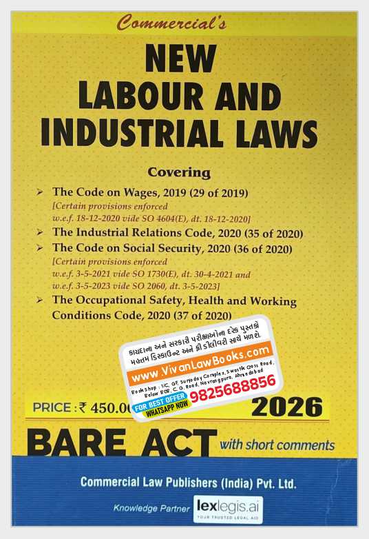 New 4 Labour Codes - Labour and Industrial Laws (wef from 21-11-2025) - BARE ACT - Commercial 2026