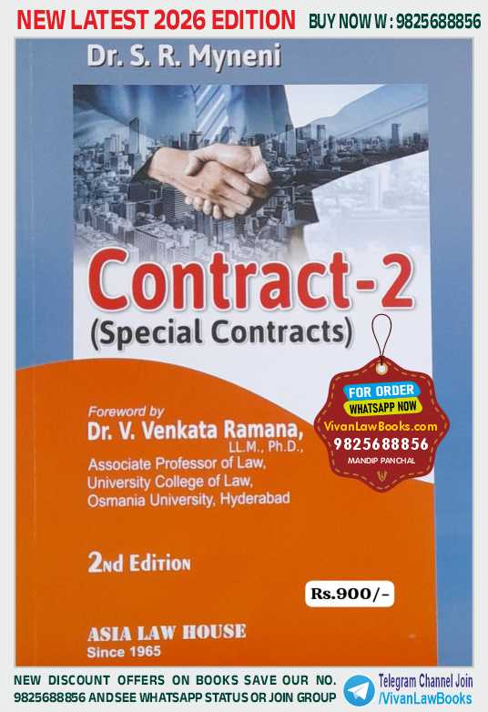 Contract-2 Special Contracts by Dr S R Myneni - Latest 2nd Edition 2026 by Asia Law House
