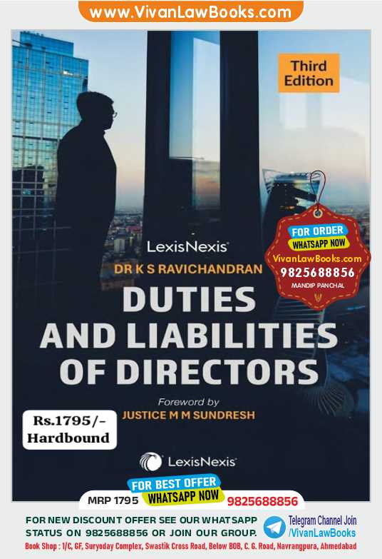 Duties and Liabilities of Directors by Dr K S Ravichandran - Latest 3rd Edition 2026 LexisNexis