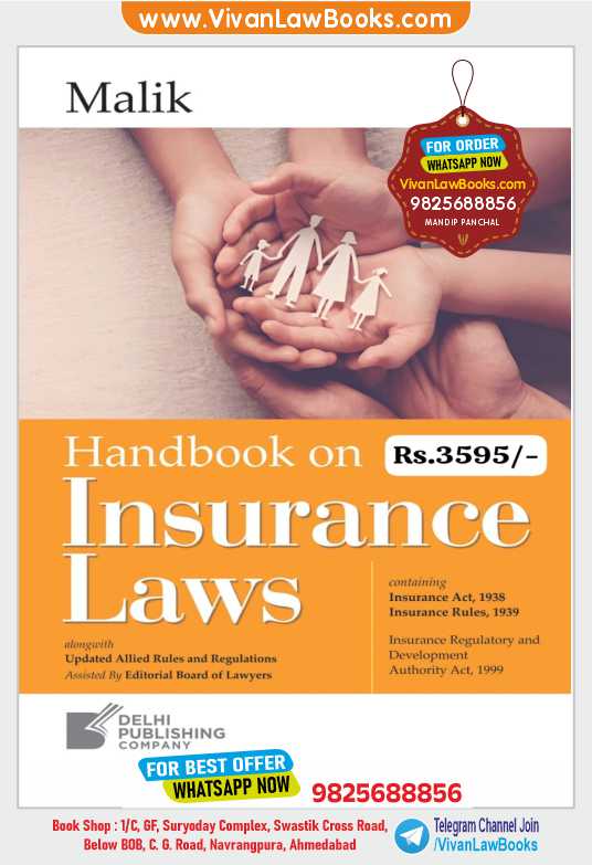Handbook INSURANCE LAWS by Malik - Latest 2026 Edition Delhi Publishing Company