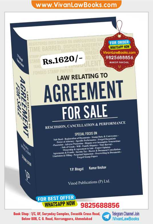 Law Relating to AGREEMENT FOR SALE by Y P Bhagat & Kumar Keshav - Latest 2026 Edition by Vinod Publication