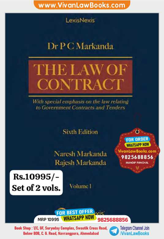 THE LAW OF CONTRACT (In 2 Volumes) by Dr P C Markanda - Latest Sixth Edition 2026 LexisNexis