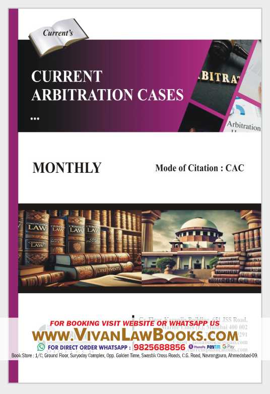 Current Arbitration Cases - in English - Monthly Magazine - Latest 2026