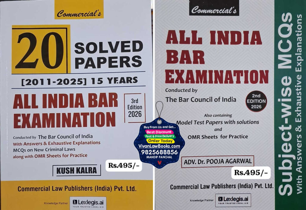 AIBE - All India Bar Council Examination - 20 Solved Paper (2011 - 2025) 15 Years + Subject Wise MCQs - 2 Book Como - New 2026 Edition Commercial